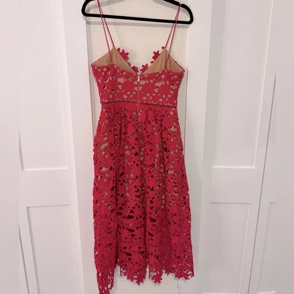 SELF PORTRAIT Azaelea Midi Dress In Pink NEW with tags Size 6 - Picture 16 of 16